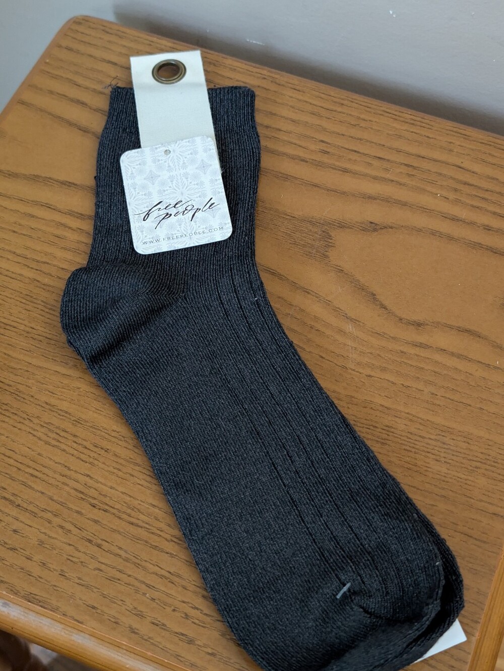 Free People Small Embroidered Sun Ribbed Socks